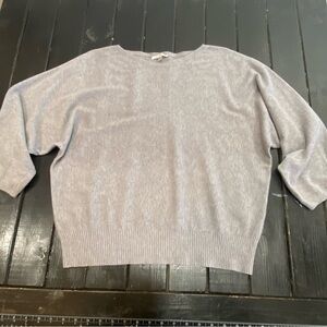 Vila Milano Sweater Womens L Gray Textured Dolman Sleeve Pullover Stretch